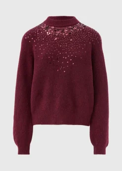 Papaya Petite Burgundy Scatter Sequin Jumper