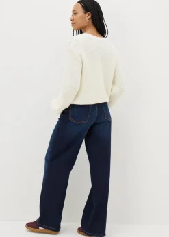 Papaya Petite Dark Wash Wide Leg Jeans