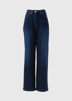 Papaya Petite Dark Wash Wide Leg Jeans