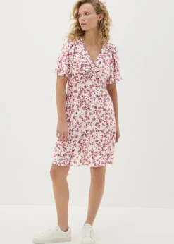 Papaya Petite Pink Ditsy Floral Mini Dress