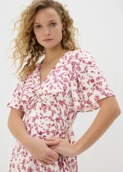 Papaya Petite Pink Ditsy Floral Mini Dress