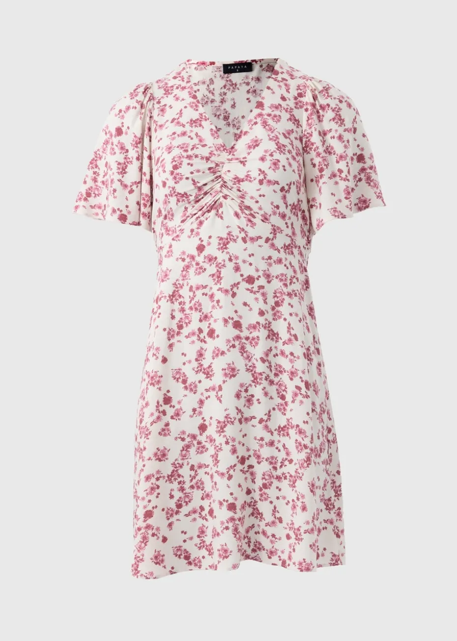 Papaya Petite Pink Ditsy Floral Mini Dress