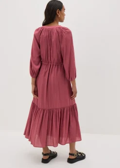 Papaya Petite Pink Raglan Shirt Midi Dress