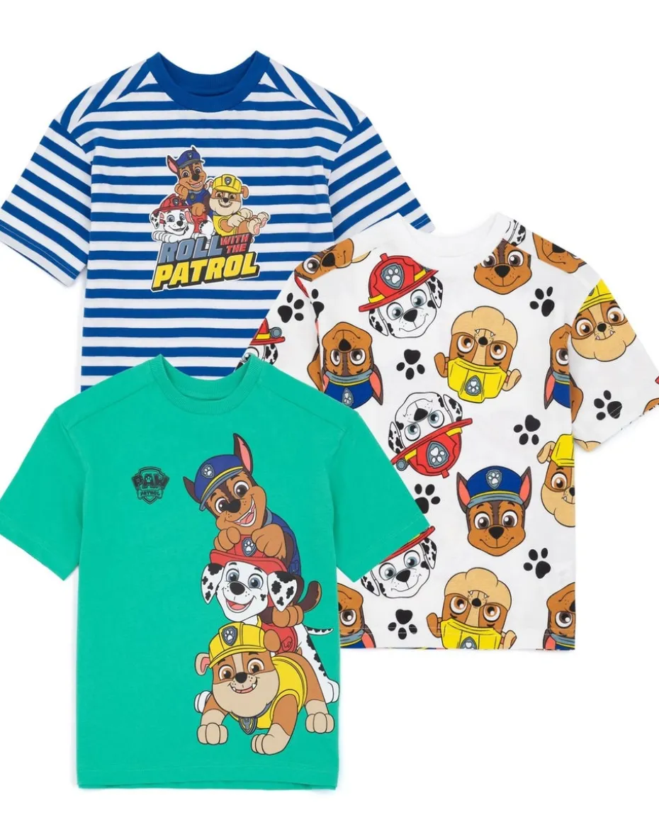 Paw Patrol Boys Multicoloured Character Pack of 3 T-Shirts (2 - 7 Years)
