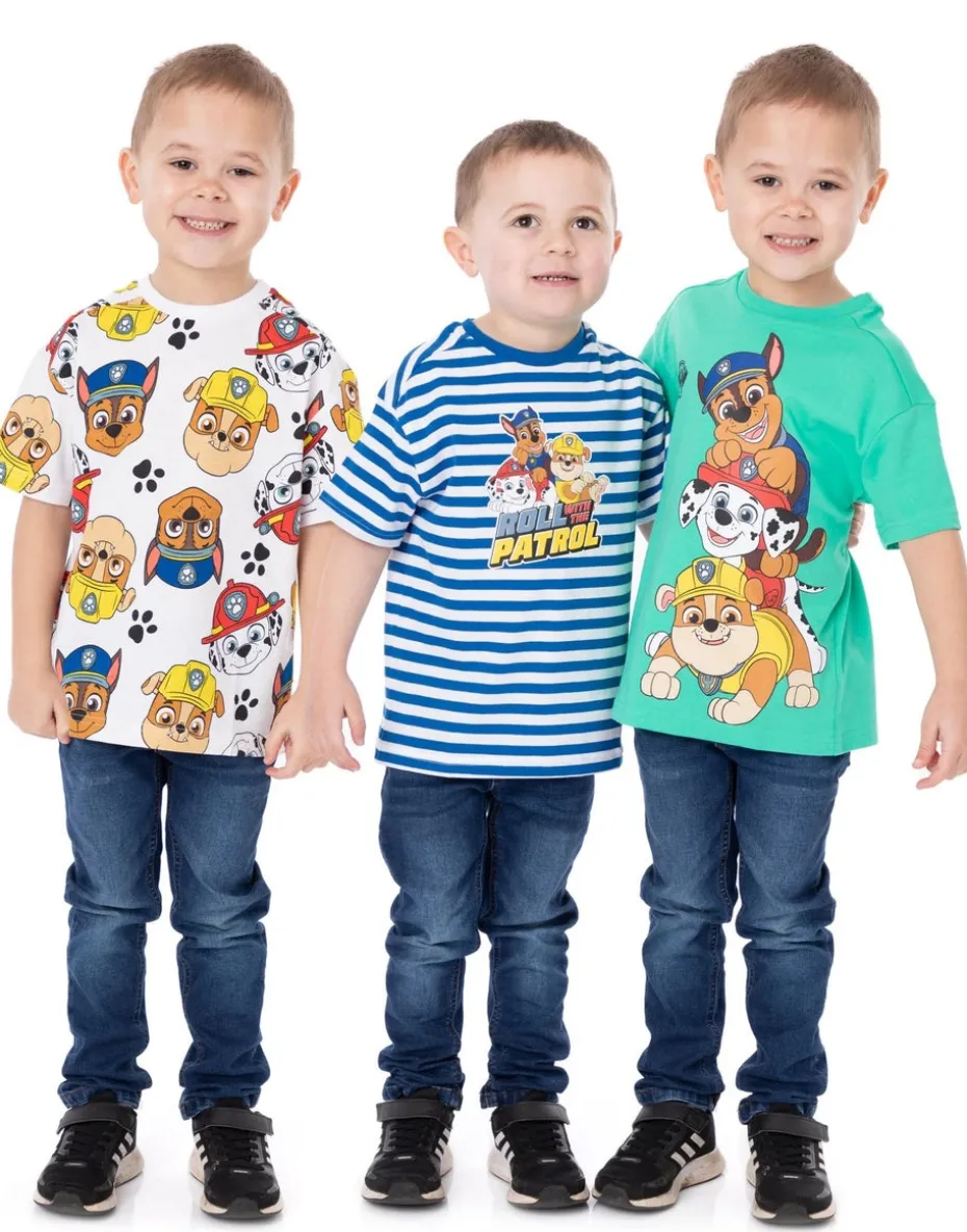 Paw Patrol Boys Multicoloured Character Pack of 3 T-Shirts (2 - 7 Years)