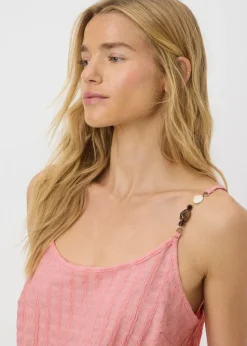 Peach Textured Playsuit