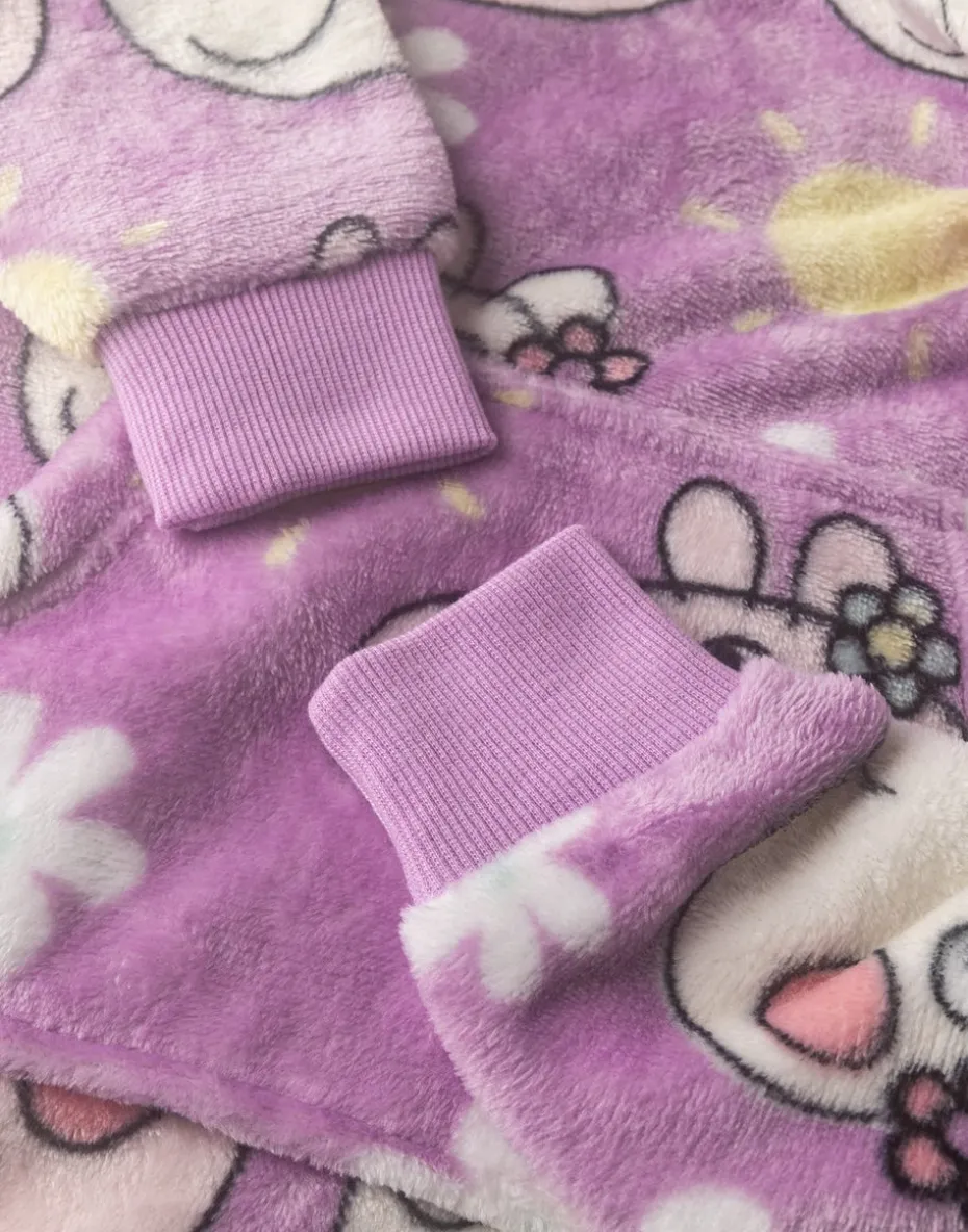 Peppa Pig Girls Purple Scattered Print Blanket Hoodie