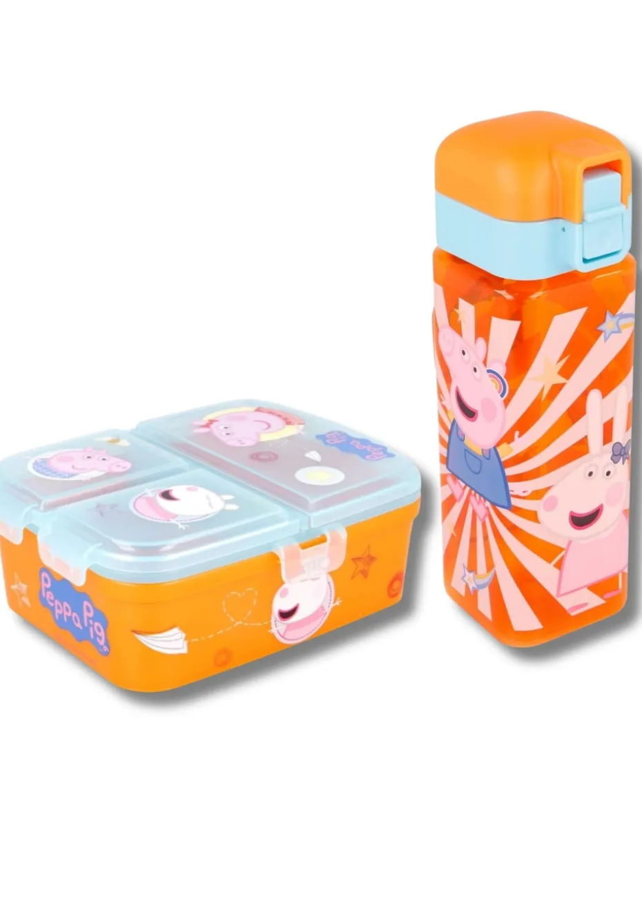 Peppa Pig Orange Multi Compartment Lunch Set