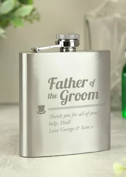Personalised Father of the Groom Hip Flask