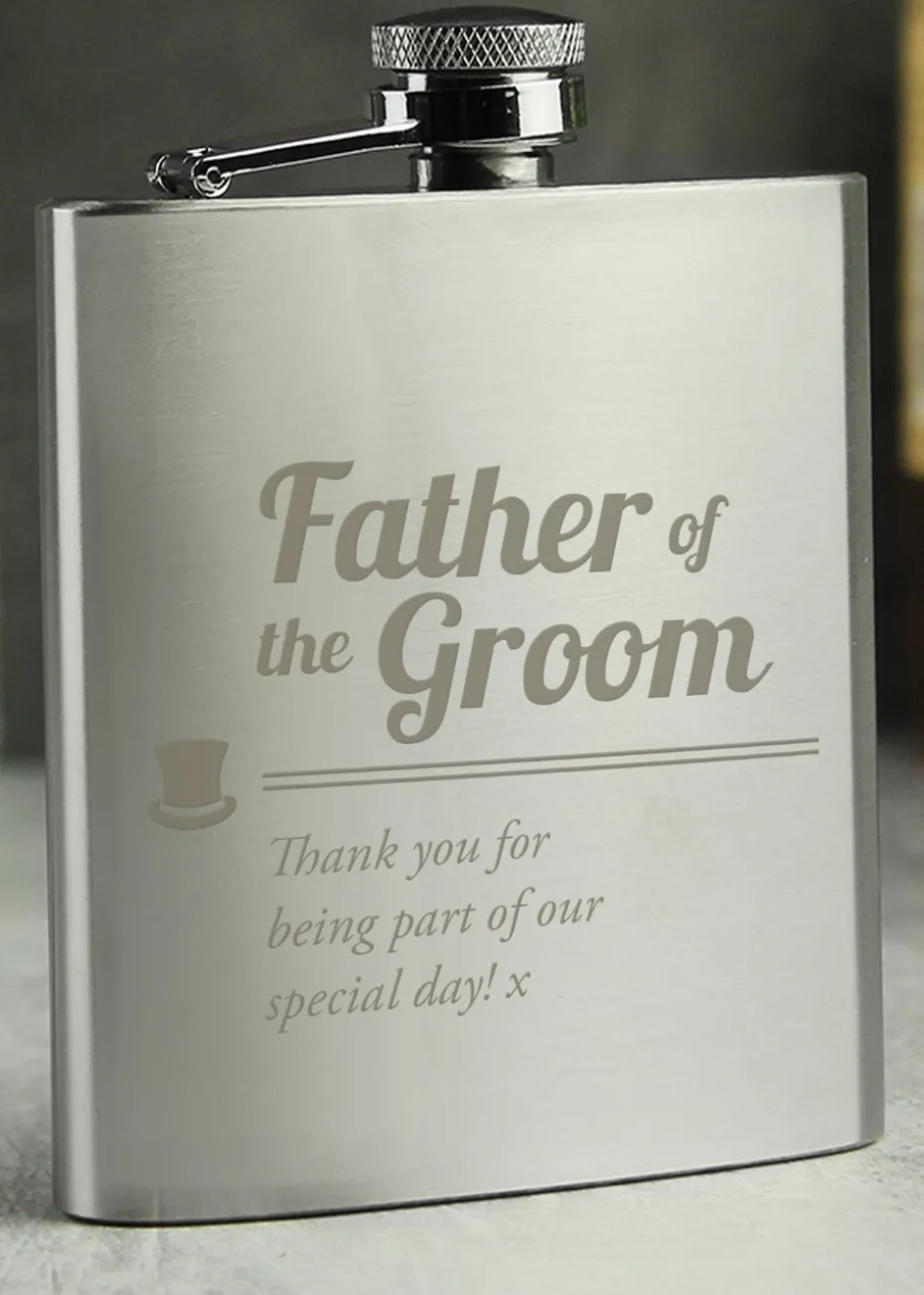 Personalised Father of the Groom Hip Flask