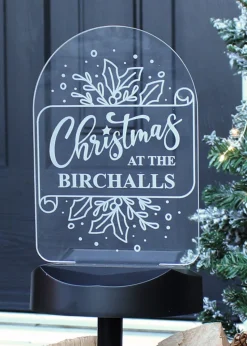 Personalised Memento Company Black Family Christmas Outdoor Solar Light