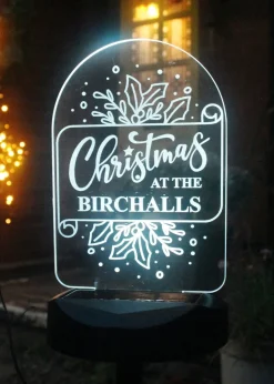 Personalised Memento Company Black Family Christmas Outdoor Solar Light