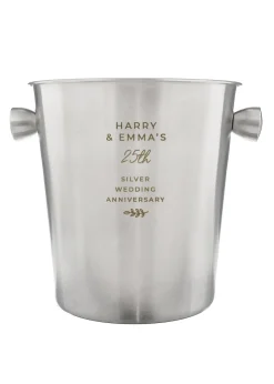 Personalised Memento Company Silver Free Text Stainless Steel Ice Bucket