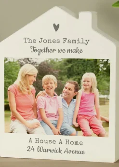 Personalised Memento Company Photo Upload White Wooden House Ornament