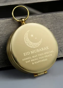 Personalised Memento Company Gold Eid & Ramadan Keepsake Compass