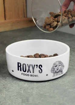 Personalised Memento Company Cockapoo White Feeding Bowl