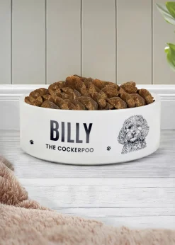 Personalised Memento Company Cockapoo White Feeding Bowl