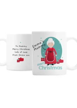 Personalised Memento Company White Mrs Claus Christmas Mug