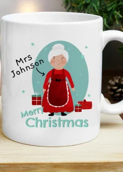 Personalised Memento Company White Mrs Claus Christmas Mug