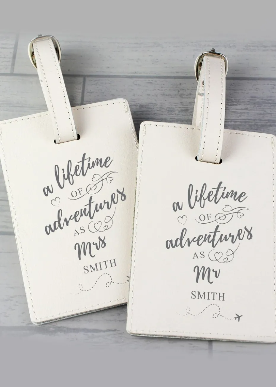 Personalised Memento Company Cream Lifetime of Adventures' Couples Luggage Tags