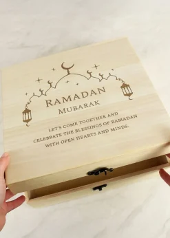 Personalised Memento Company Brown Eid & Ramadan Wooden Keepsake Box