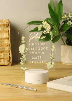 Personalised Memento Company Botanical LED Colour Changing Wedding Sign