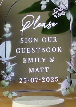 Personalised Memento Company Botanical LED Colour Changing Wedding Sign