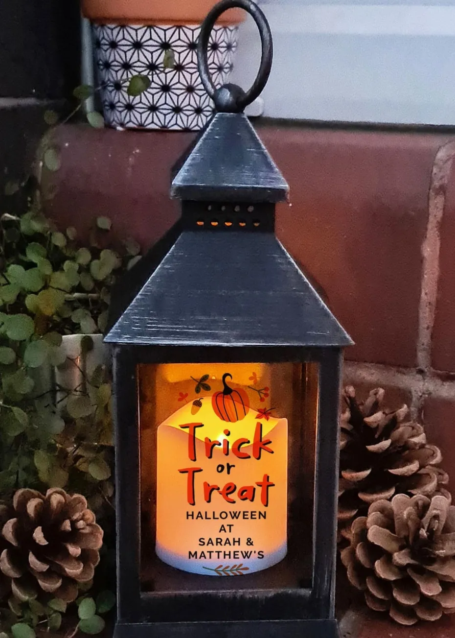 Personalised Memento Company Black Trick or Treat Lantern