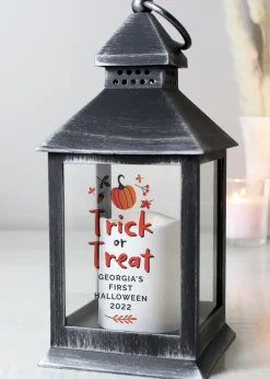 Personalised Memento Company Black Trick or Treat Lantern