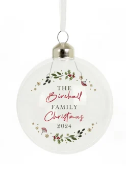 Personalised Memento Company Clear Christmas Glass Bauble