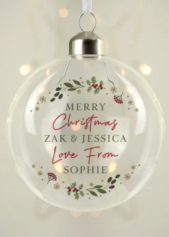 Personalised Memento Company Clear Christmas Glass Bauble