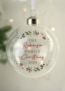 Personalised Memento Company Clear Christmas Glass Bauble