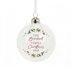 Personalised Memento Company Clear Christmas Glass Bauble
