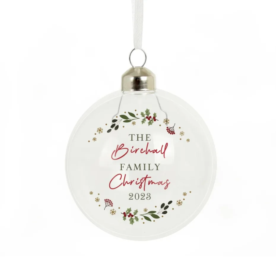 Personalised Memento Company Clear Christmas Glass Bauble