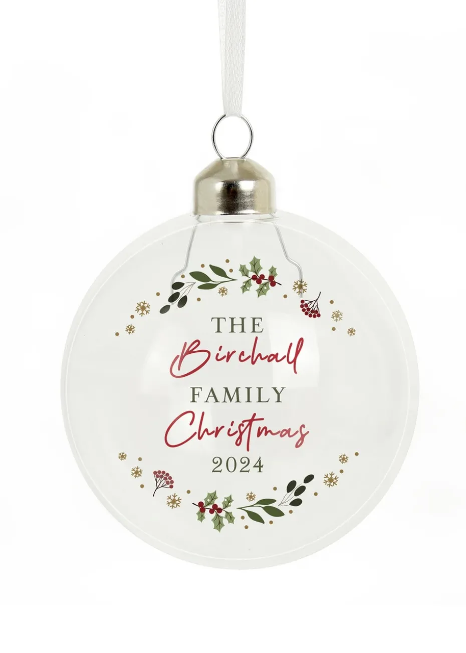 Personalised Memento Company Clear Christmas Glass Bauble