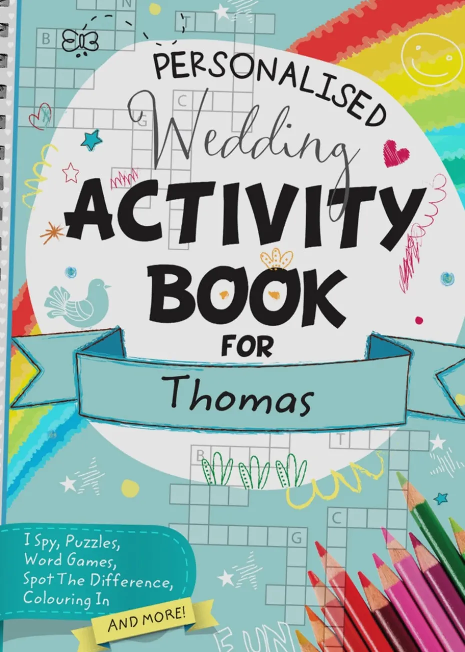 Personalised Memento Company A5 Wedding Activity & Colouring Book Multi