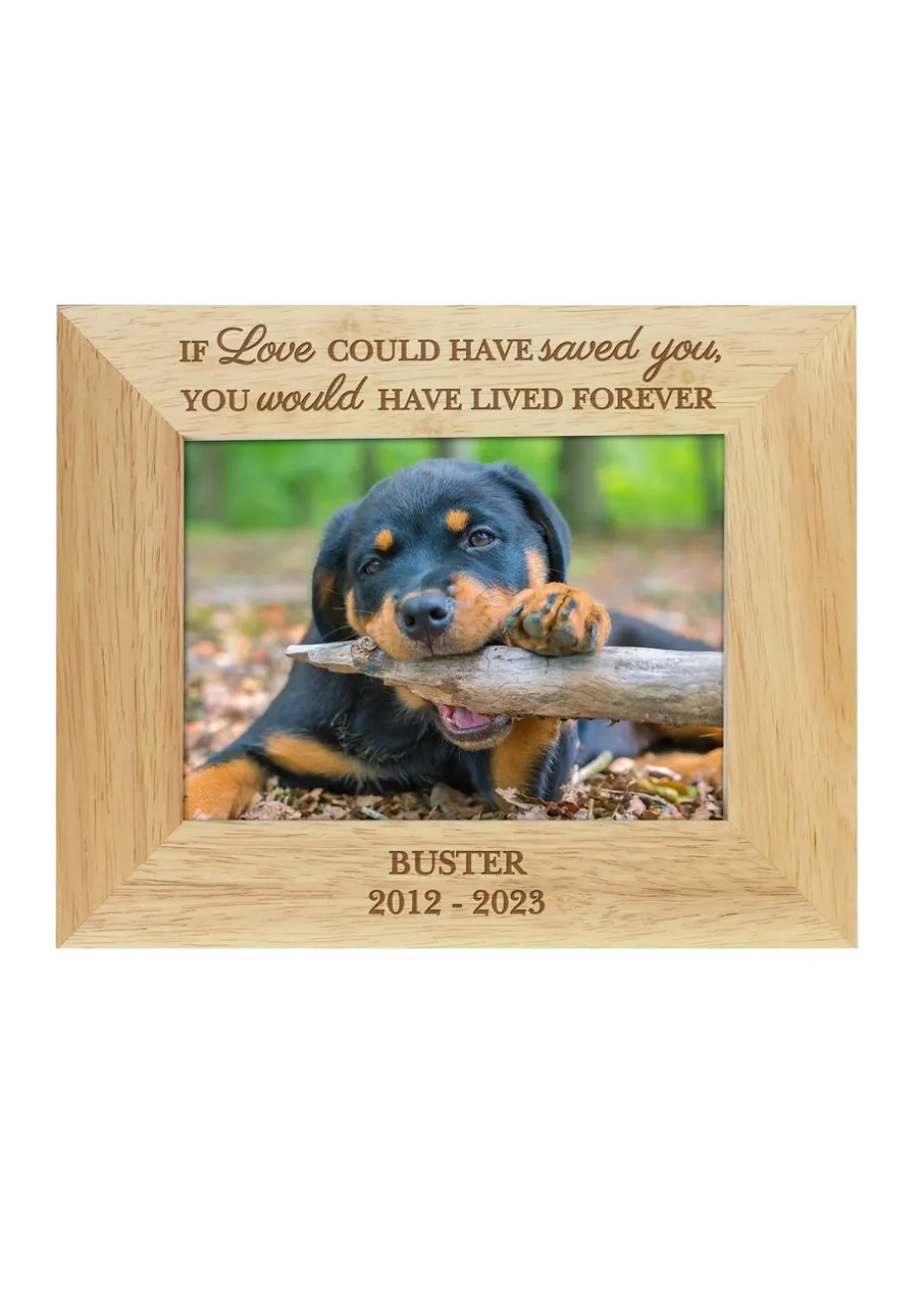 Personalised Memento Company Wood Pet Memorial 6x4 Photo Frame