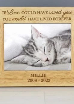 Personalised Memento Company Wood Pet Memorial 6x4 Photo Frame