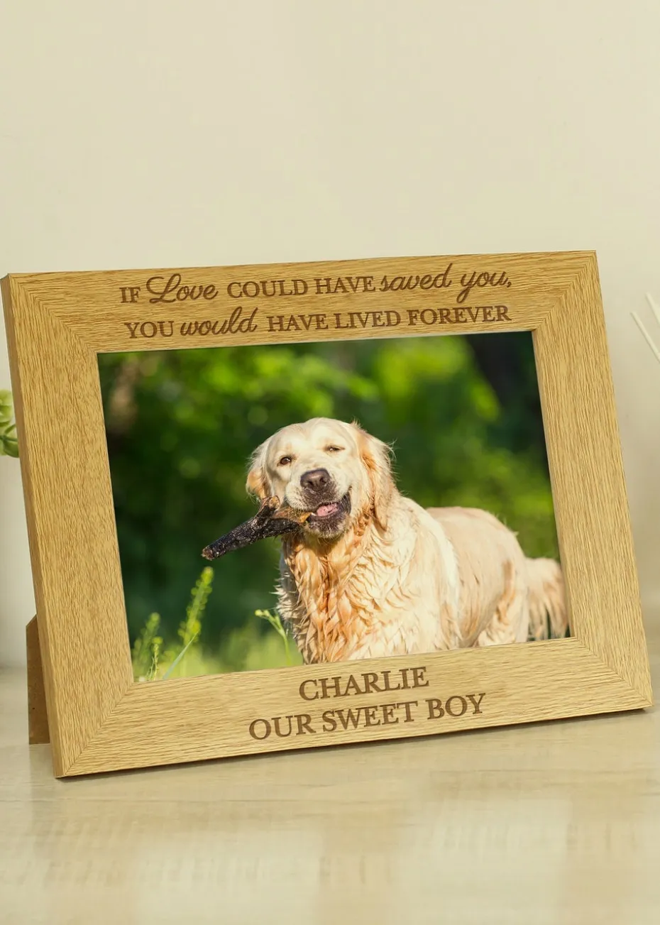 Personalised Memento Company Wood Pet Memorial 6x4 Photo Frame