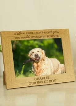 Personalised Memento Company Wood Pet Memorial 6x4 Photo Frame