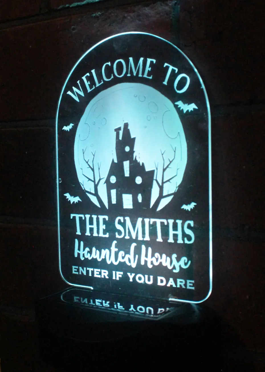 Personalised Memento Company Black Haunted House Halloween Solar Light