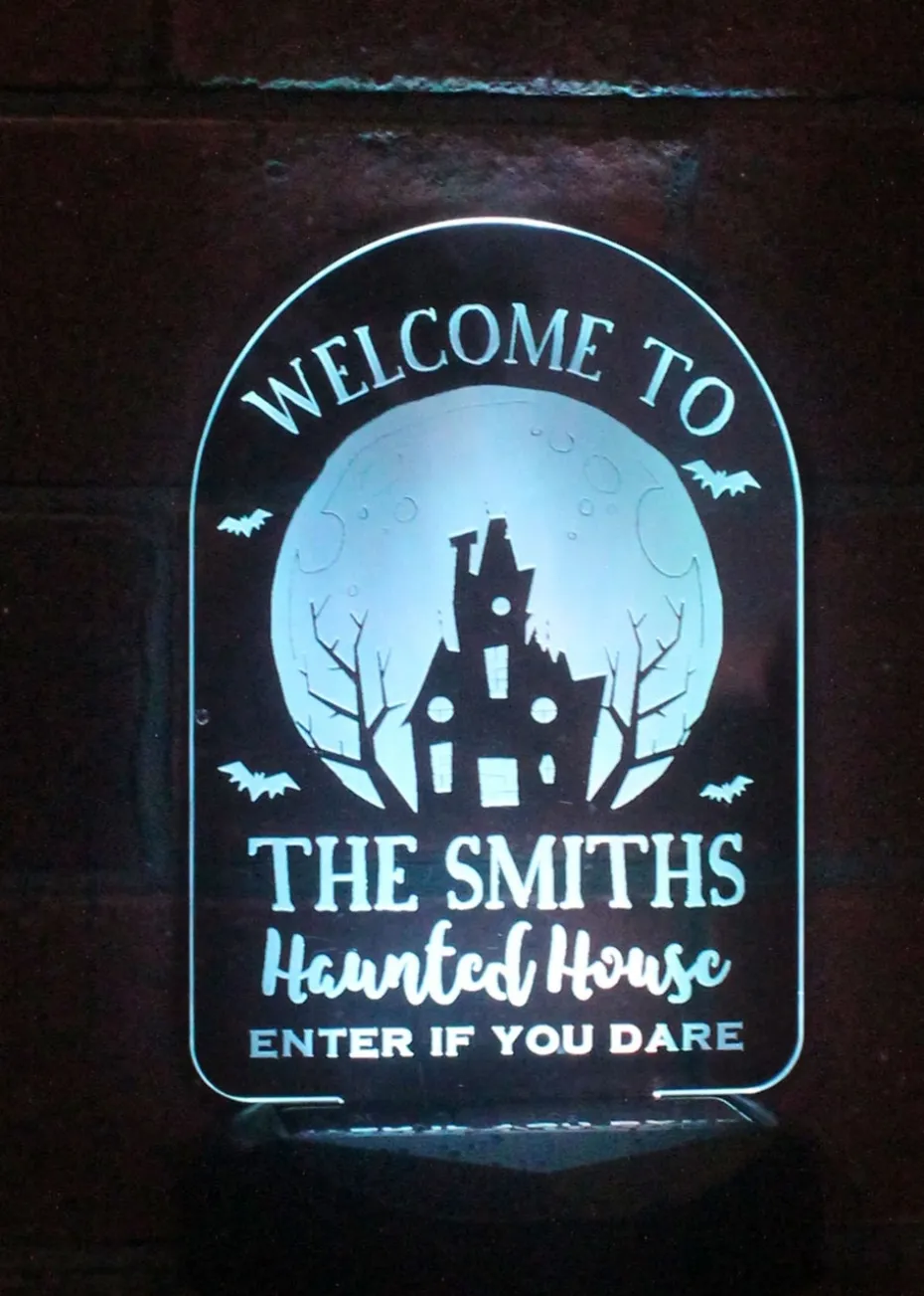 Personalised Memento Company Black Haunted House Halloween Solar Light