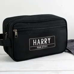 Personalised Memento Company Black Toiletry Bag