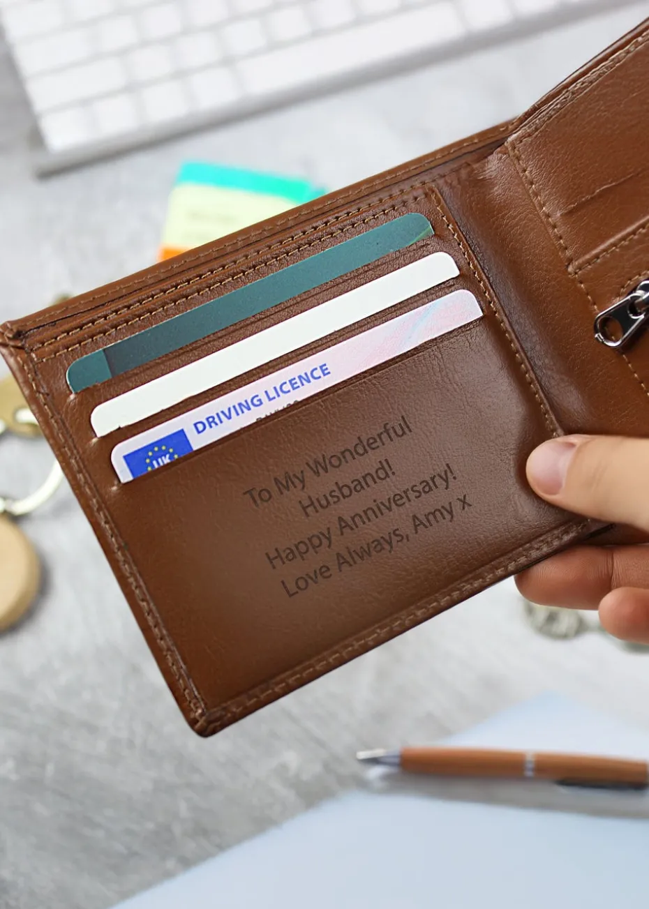 Personalised Memento Company Tan Leather Wallet