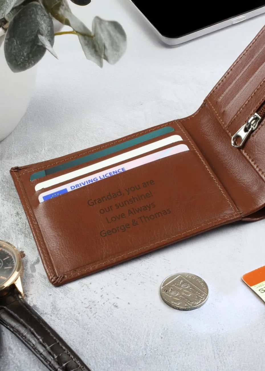 Personalised Memento Company Tan Leather Wallet