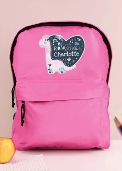 Personalised Memento Company Pink Dinosaur Backpack