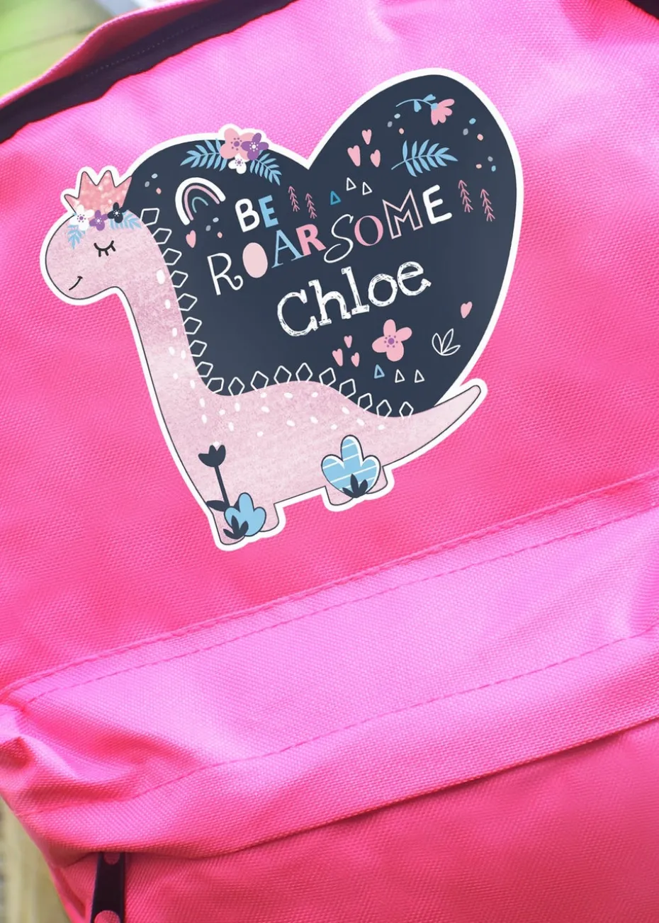 Personalised Memento Company Pink Dinosaur Backpack