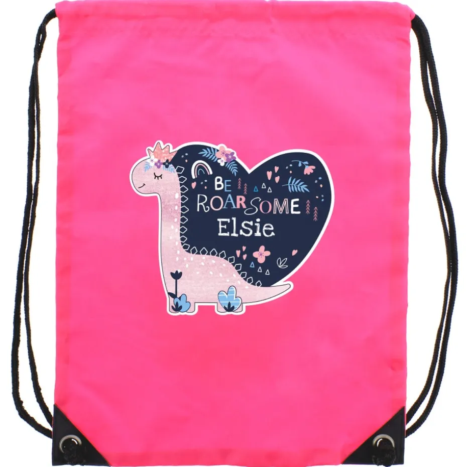 Personalised Memento Company Pink Dinosaur Kit Bag