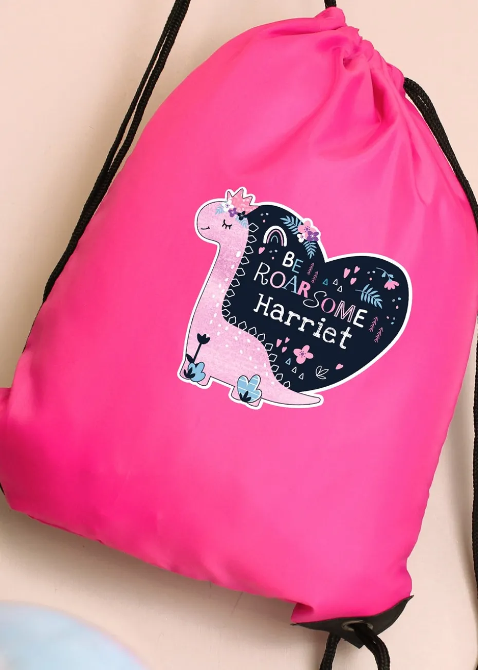 Personalised Memento Company Pink Dinosaur Kit Bag