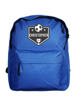 Personalised Memento Company Blue Football Backpack